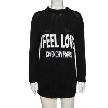 Pre Owned Givenchy Black I Feel Love Knit Sweater S