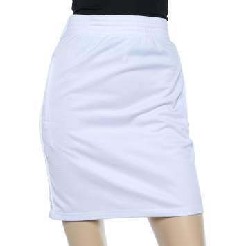 Pre Owned Givenchy White Jersey Logo Detail Track Mini Skirt S