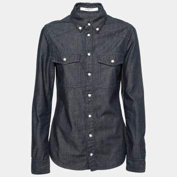 Pre Owned Givenchy Blue Denim Button Front Long Sleeve Shirt M