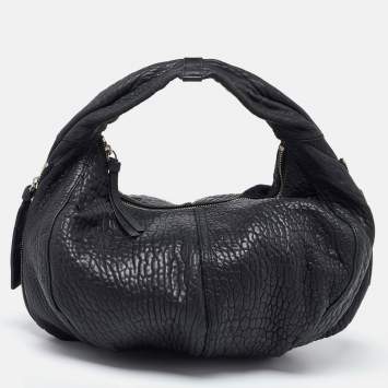 Pre Owned Givenchy Black Soft Leather Side Zip Hobo
