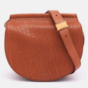 Pre Owned Givenchy Brown Leather Infinity Saddle Shoulder Bag