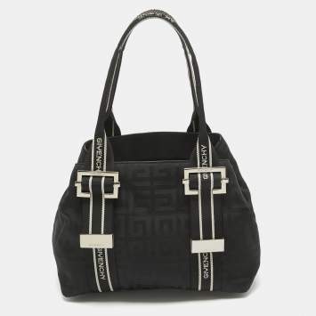 Pre Owned Givenchy Black Jacquard Nylon Satchel