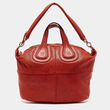 Pre Owned Givenchy Red Leather Medium Nightingale Bag