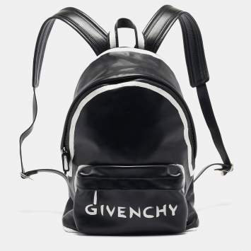 Pre Owned Givenchy Black Leather Graffiti Backpack