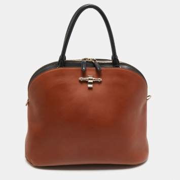 Pre Owned Givenchy Brown/Black Leather Obsedia Satchel