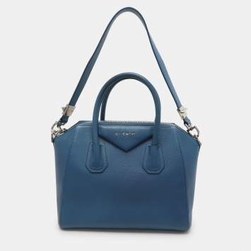 Pre Owned Givenchy Blue Leather Small Antigona Satchel