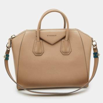 Pre Owned Givenchy Beige Leather Medium Antigona Satchel
