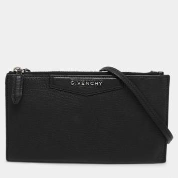 Pre Owned Givenchy Black Leather Antigona Crossbody Bag