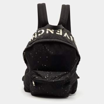 Pre Owned Givenchy Black/White Nylon Splatter Urban Backpack