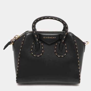 Pre Owned Givenchy Black Leather Mini Antigona Satchel