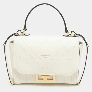Pre Owned Givenchy White Leather Mini Eden Top Handle Bag