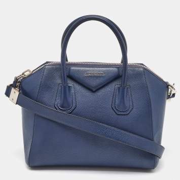 Givenchy Navy Blue Leather Small Antigona Satchel
