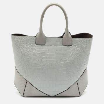 Givenchy Grey Croc and Lizard Embossed Leather Medium Easy Tote