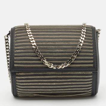 Pre Owned Givenchy Black Leather Micro Chain Pandora Box Bag