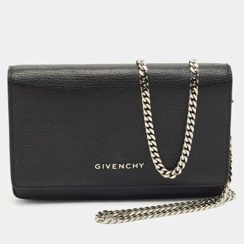 Givenchy Black Leather Pandora Wallet On Chain
