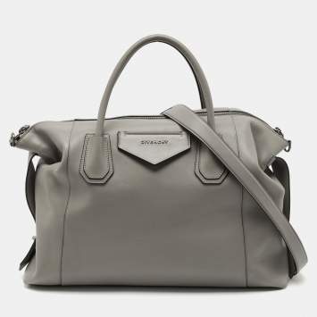 Givenchy Grey Leather Medium Antigona Soft Satchel