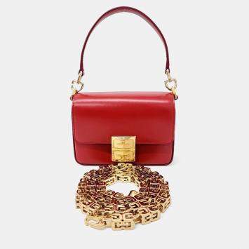 Givenchy Red Leather 4G Chain Small Bag