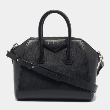 Pre Owned Givenchy Black Leather Mini Antigona Satchel
