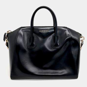 Pre Owned Givenchy Black Leather Antigona Medium