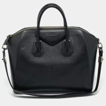 Pre Owned Givenchy Black Leather Medium Antigona Satchel
