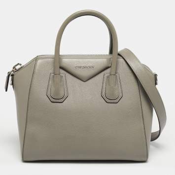Pre Owned Givenchy Grey Leather Small Antigona Satchel