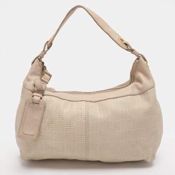 Pre Owned Givenchy Beige Monogram Leather Hobo