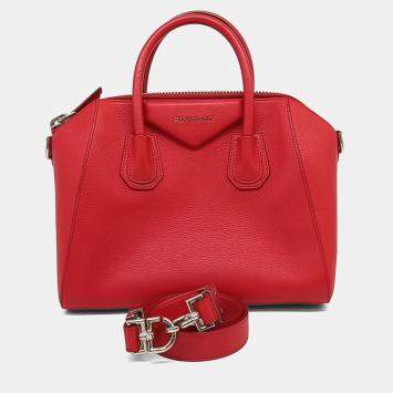 Pre Owned Givenchy Red Leather Antigona Small