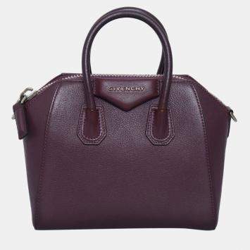 Pre Owned Givenchy Mini Purple Leather Antigona Bag