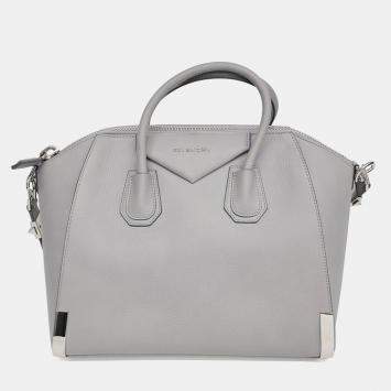Pre Owned Givenchy Grey Leather Antigona Medium