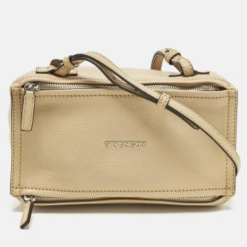 مملوكة مسبقًا Givenchy Pandora Mini Beige Leather Shoulder Bag