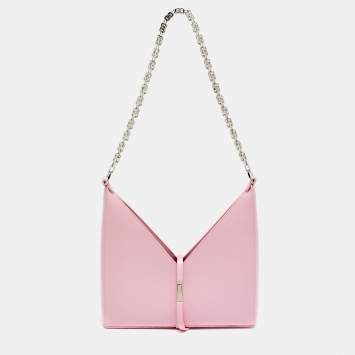 Pre Owned Givenchy Cut Out Chain Pink Leather Bag