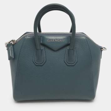 Pre Owned Givenchy Antigona Mini Blue Leather Satchel