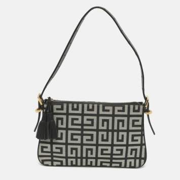 مملوكة مسبقًا Givenchy Grey/Black Monogram Canvas and Leather Shoulder Bag