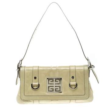 Pre Owned Givenchy Light Green Leather Shoulder Bag