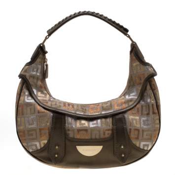 Pre Owned Givenchy Multicolor Signature Canvas and Leather Hobo