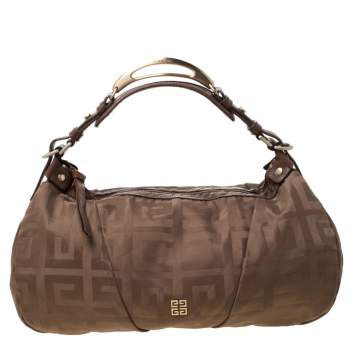 Pre Owned Givenchy Brown Monogram Canvas and Leather Hobo