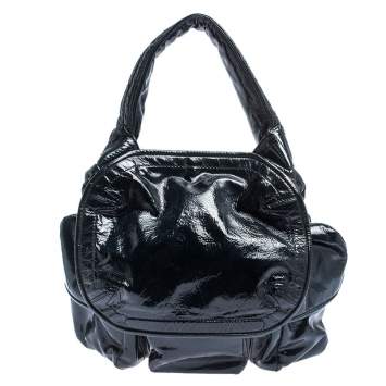 Pre Owned Givenchy Midnight Blue Patent Leather Hobo