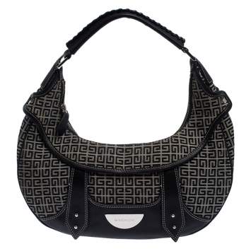Pre Owned Givenchy Grey/Black Canvas and Leather Hobo