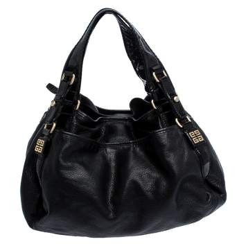 Pre Owned Givenchy Black Leather and Patent Leather Hobo