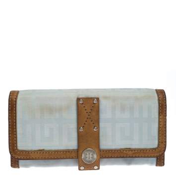 Pre Owned Givenchy Monogram Nylon and Leather Continental Wallet