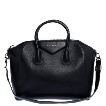 Pre Owned Givenchy Black Leather Medium Antigona Satchel