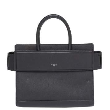 Pre Owned Givenchy Black Leather Medium Horizon Tote