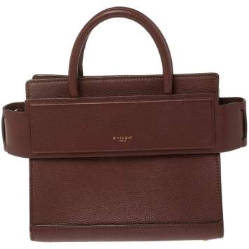 Pre Owned Givenchy Brown Leather Mini Horizon Bag 