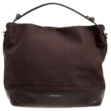 Pre Owned Givenchy Brown Monogram Canvas and Leather Hobo