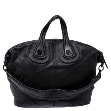 Pre Owned Givenchy Black Leather Medium Nightingale Satchel
