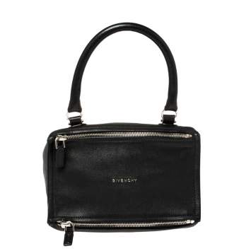 Pre Owned Givenchy Black Leather Pandora Messenger Bag