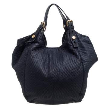 Pre Owned Givenchy Black Fabric Stitch Detail Hobo