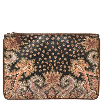 Pre Owned Givenchy Multicolor Leather Paisley Print Clutch