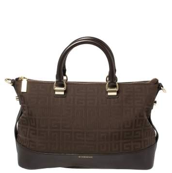 مملوكة مسبقًا Givenchy Chocolate Brown Monogram Canvas and Leather Satchel