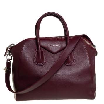 Pre Owned Givenchy Burgundy Leather Medium Antigona Satchel